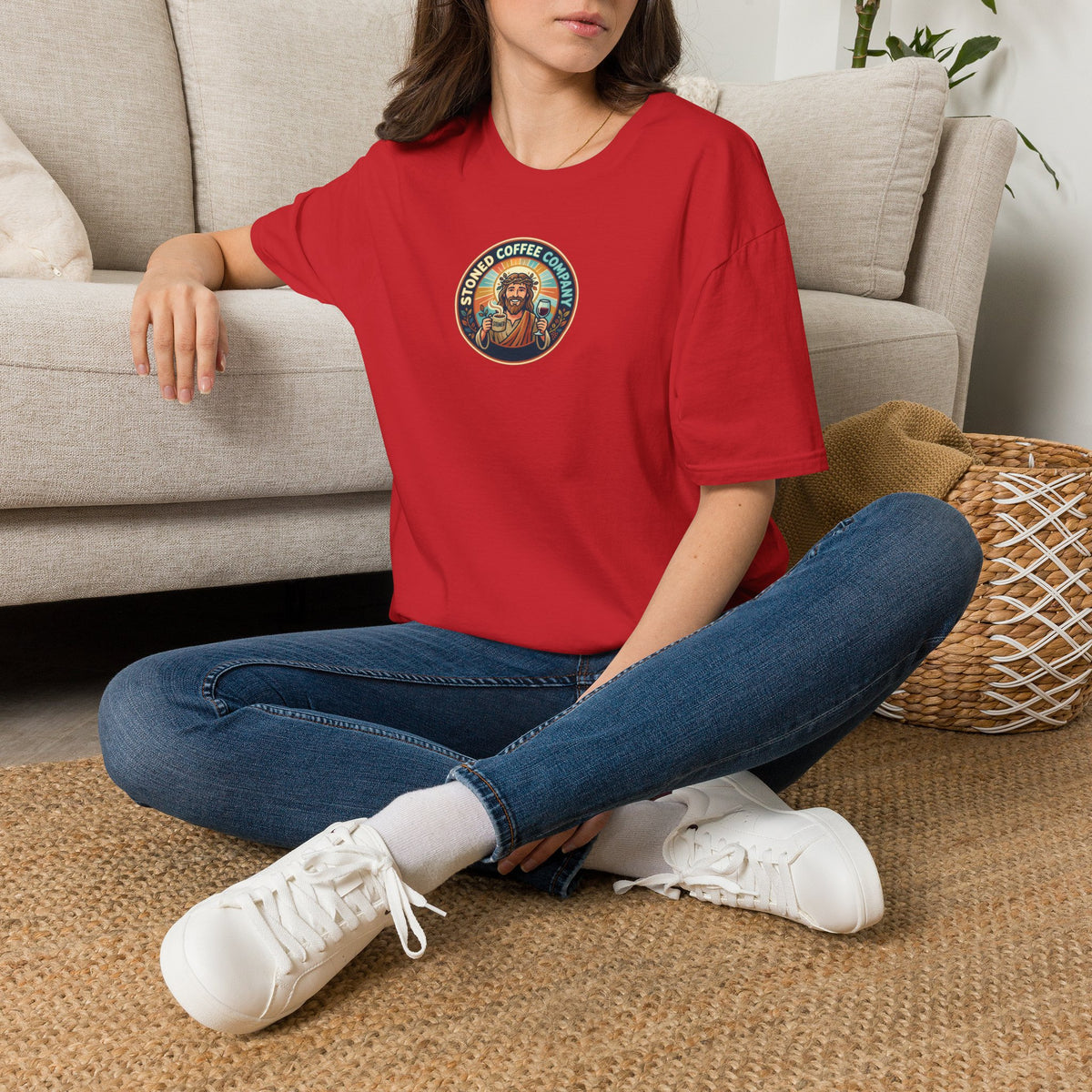 He Brewed the Coffee Christian T-Shirt — Faith & Coffee Back-Print