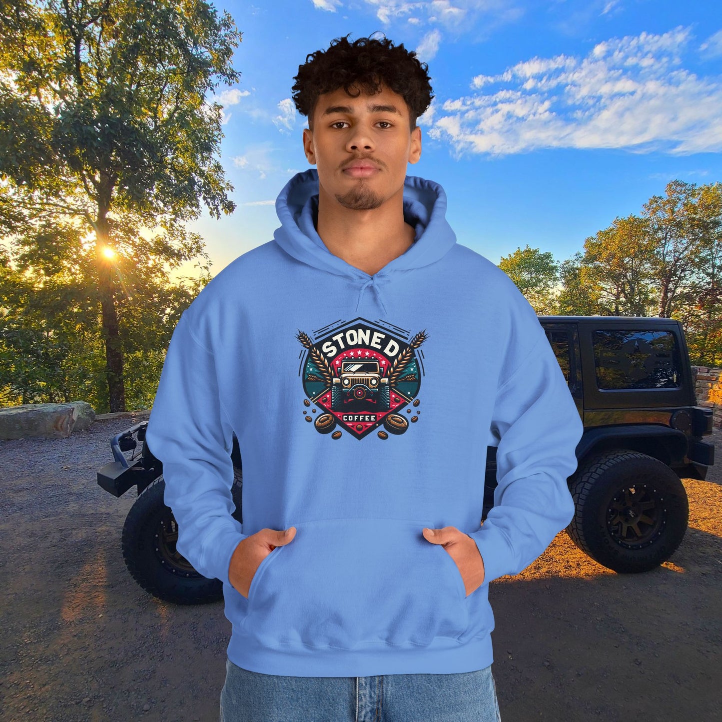 Hooded Sweatshirt - Stoned Coffee Company Jeeper Logo