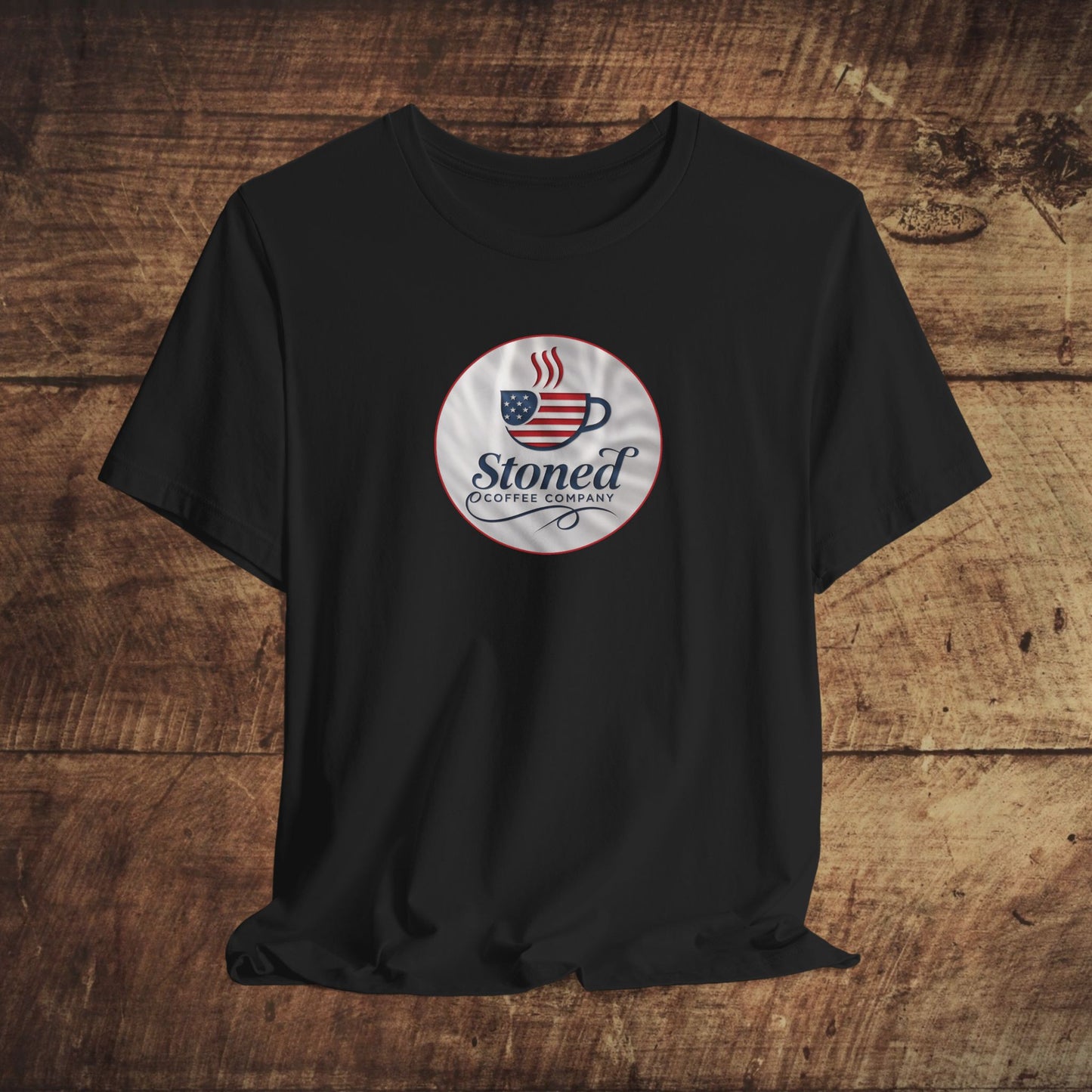 Stoned Coffee Unisex Tee - USA Flag Logo 1