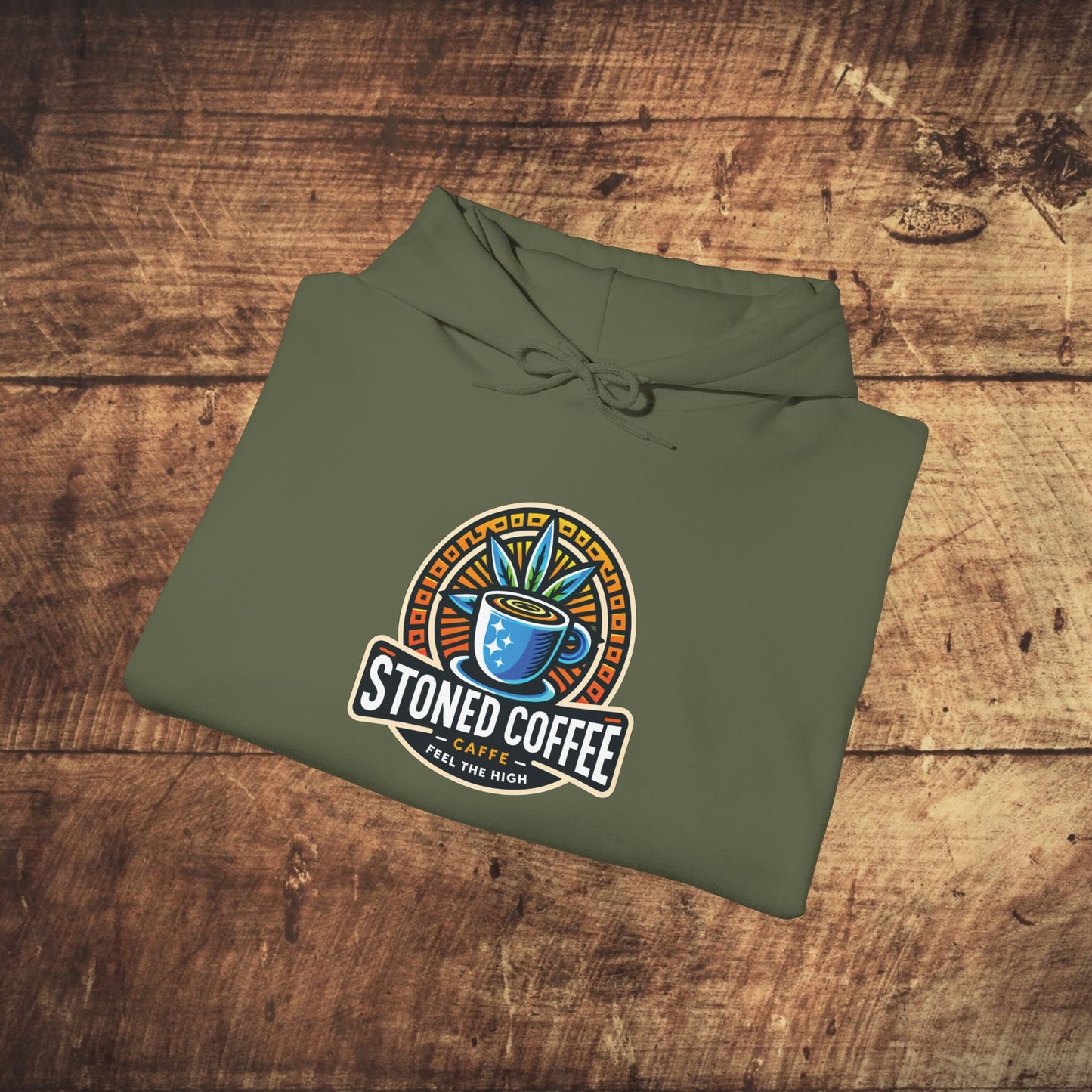 Hooded Sweatshirt Stoned Coffee Company Logo 4 Feel the High