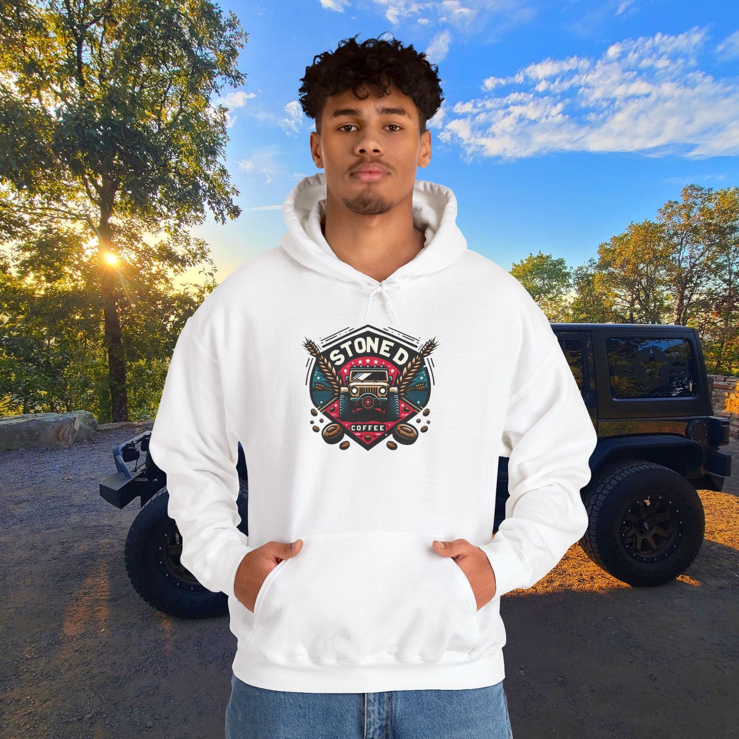 Hooded Sweatshirt - Stoned Coffee Company Jeeper Logo