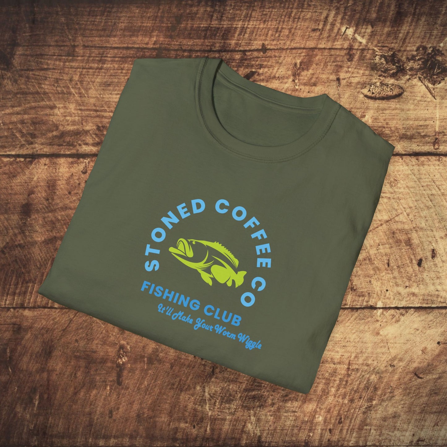 Fishing Club T-Shirt - Stoned Coffee Co Make Your Worm Wiggle Design