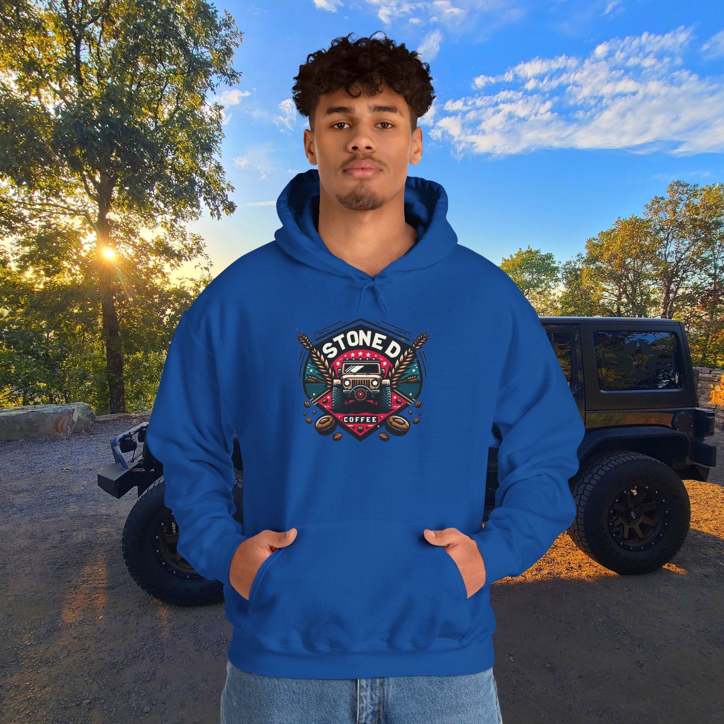Hooded Sweatshirt - Stoned Coffee Company Jeeper Logo