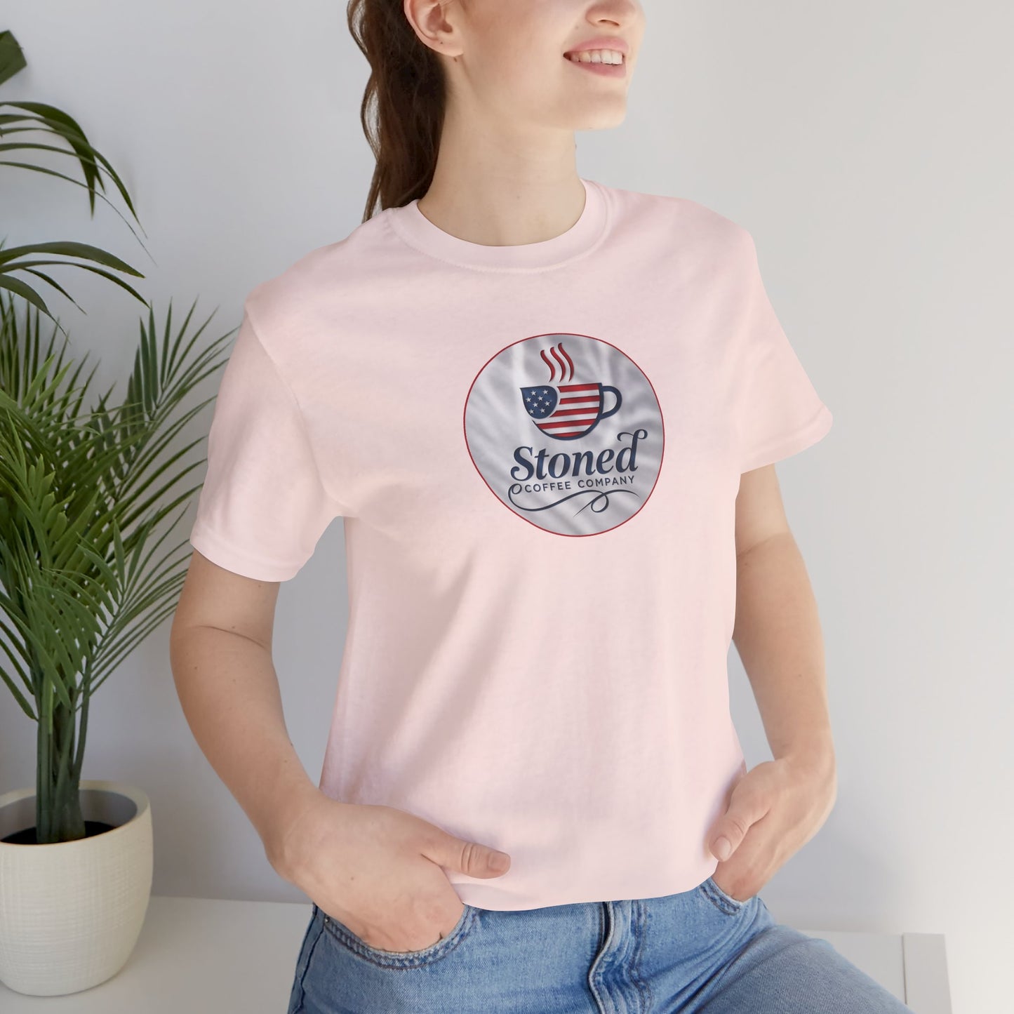 Stoned Coffee Unisex Tee - USA Flag Logo 1